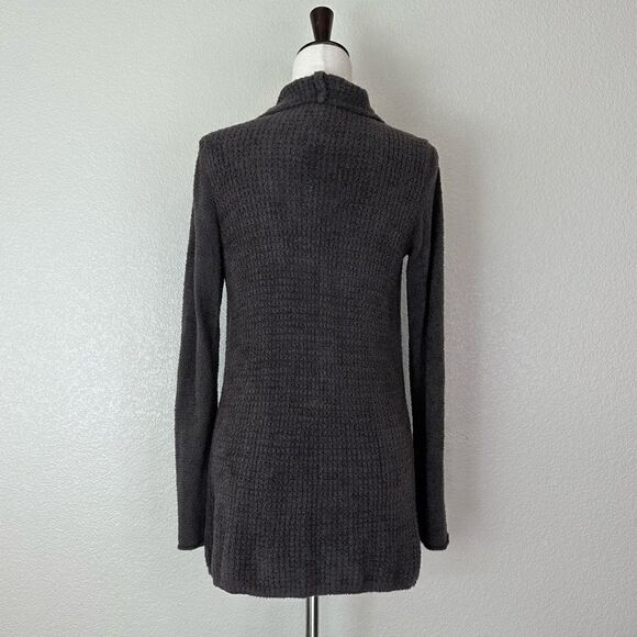 Barefoot Dreams Cozychic Lite Charcoal Gray Open Front Cardigan, Sz Medium - Picture 9 of 13